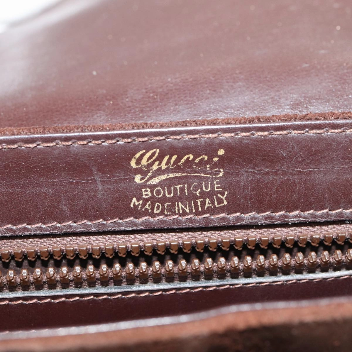 GUCCI Chain Shoulder Bag Suede Brown  13962