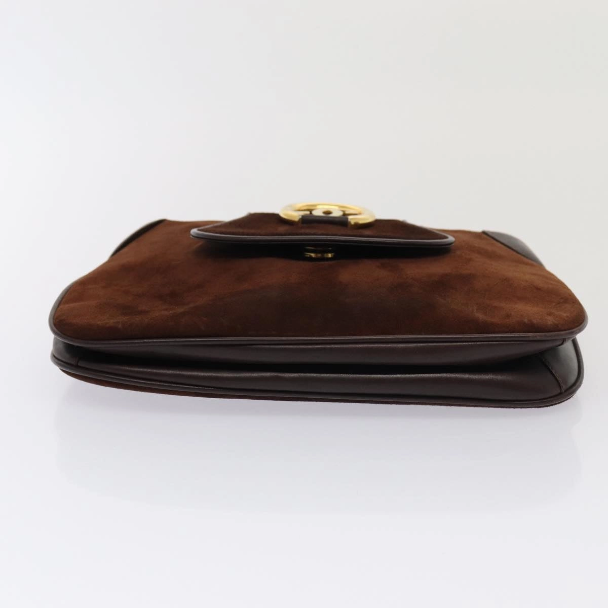 GUCCI Chain Shoulder Bag Suede Brown  13962
