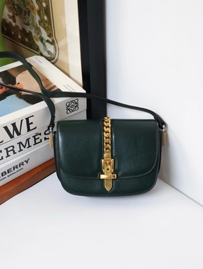 Gucci Chain Strap Dark Green Crossbody Bag