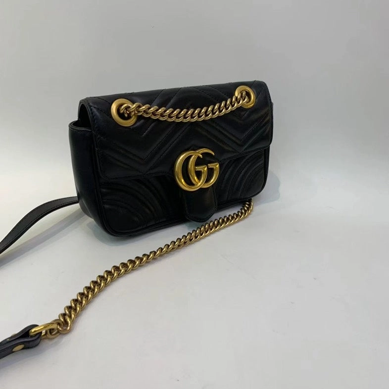 Gucci Classic Marmont Black Calfskin Crossbody Bag