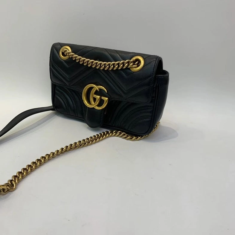 Gucci Classic Marmont Black Calfskin Crossbody Bag