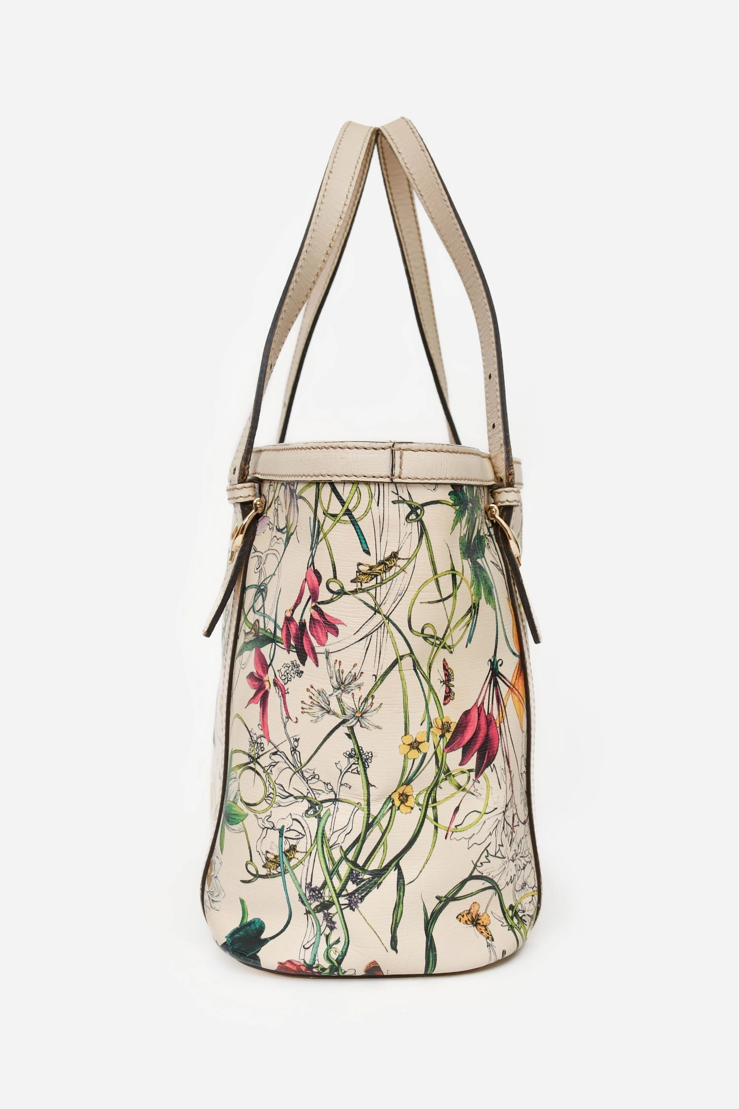 Gucci Cream/ Multicolour Flora 'Knight' Tote Bag