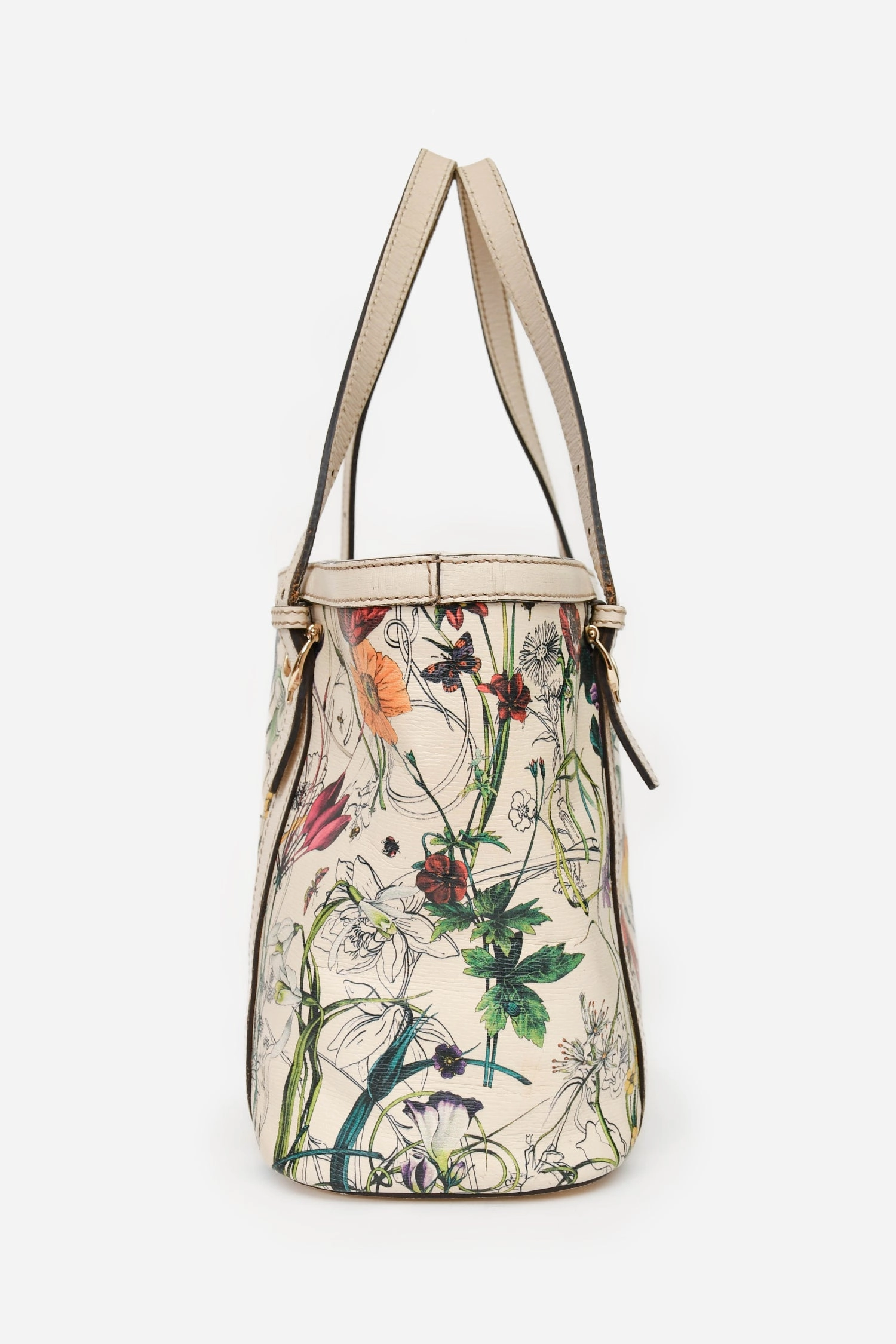 Gucci Cream/ Multicolour Flora 'Knight' Tote Bag