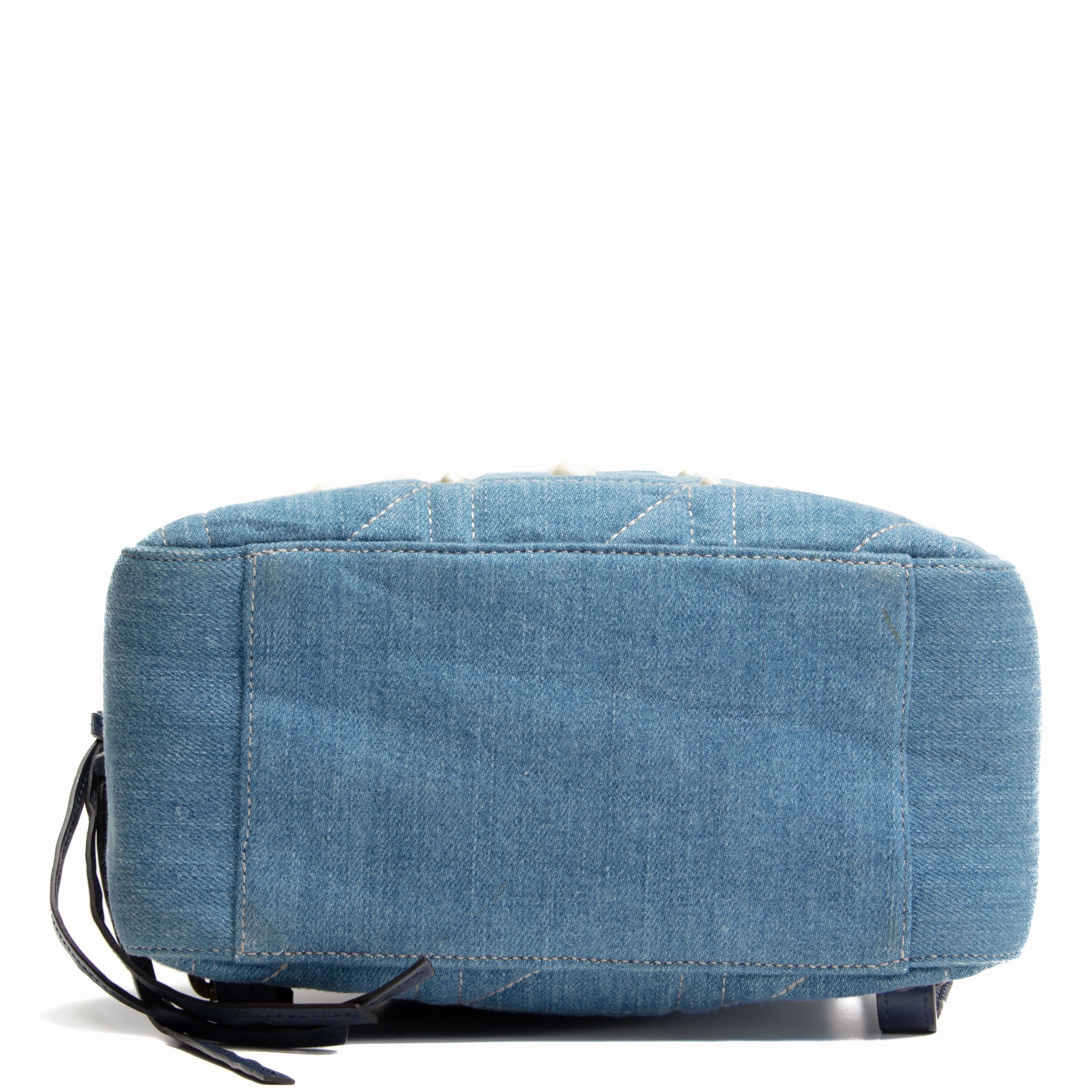 GUCCI Denim Pearly GG Marmont Backpack
