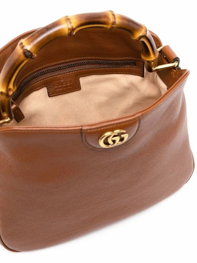 Gucci Diana Small Leather Tote Shoulder Bag Brown