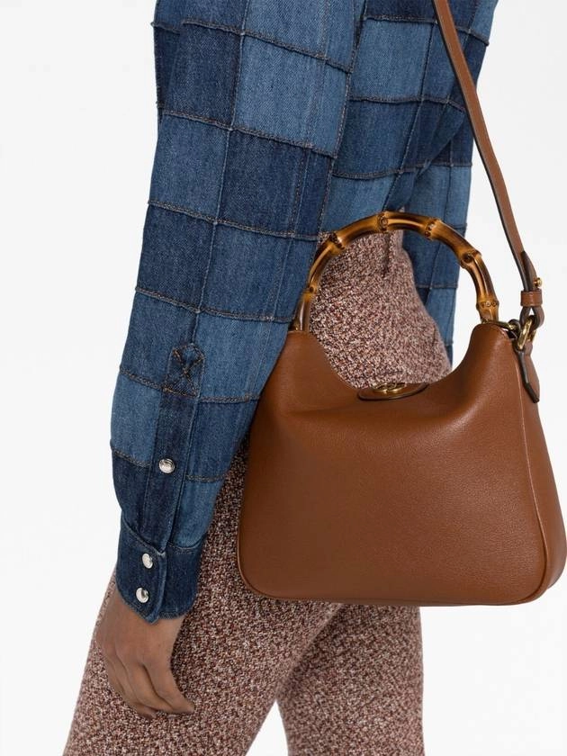 Gucci Diana Small Leather Tote Shoulder Bag Brown