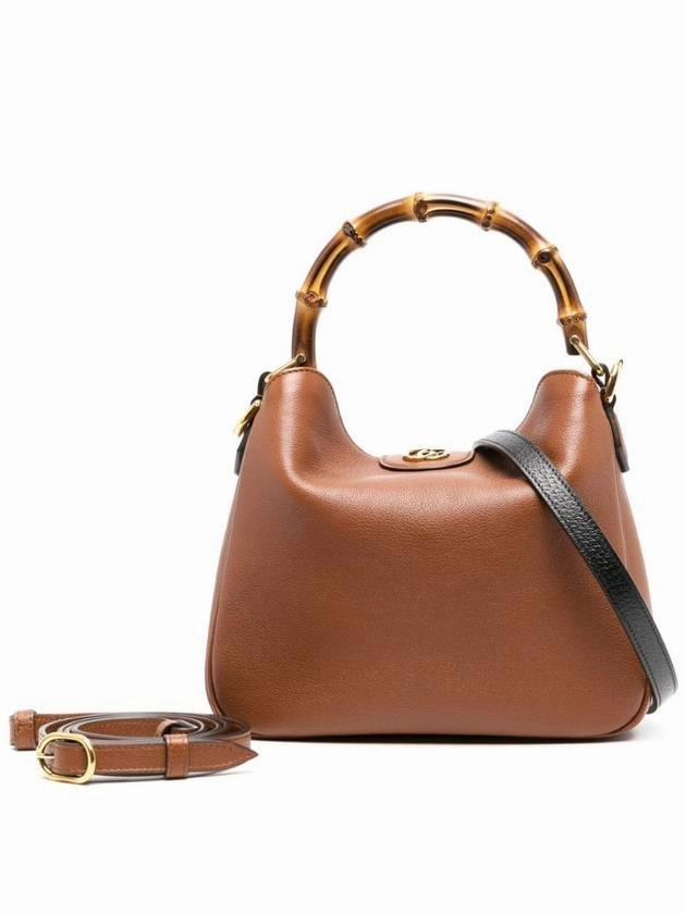 Gucci Diana Small Leather Tote Shoulder Bag Brown