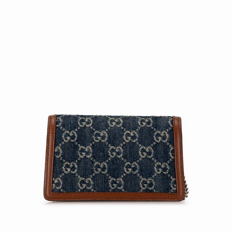 Gucci Dionysus Denim Leather Chain Shoulder Bag