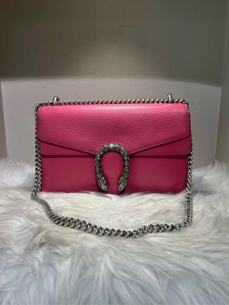 GUCCI Dionysus Pink Leather Shoulder Bag