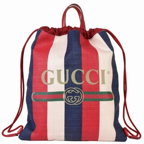 Gucci Drawstring  Canvas Backpack Bag ()
