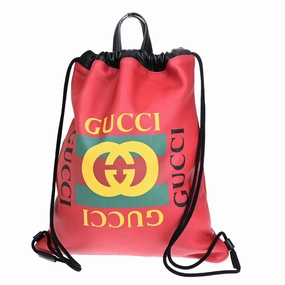 Gucci Drawstring  Leather Backpack Bag ()