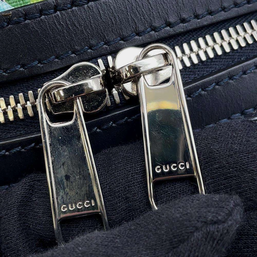 GUCCI GG Blooms Backpack Beige/Blue546327 GG SupremeCanvas Leather