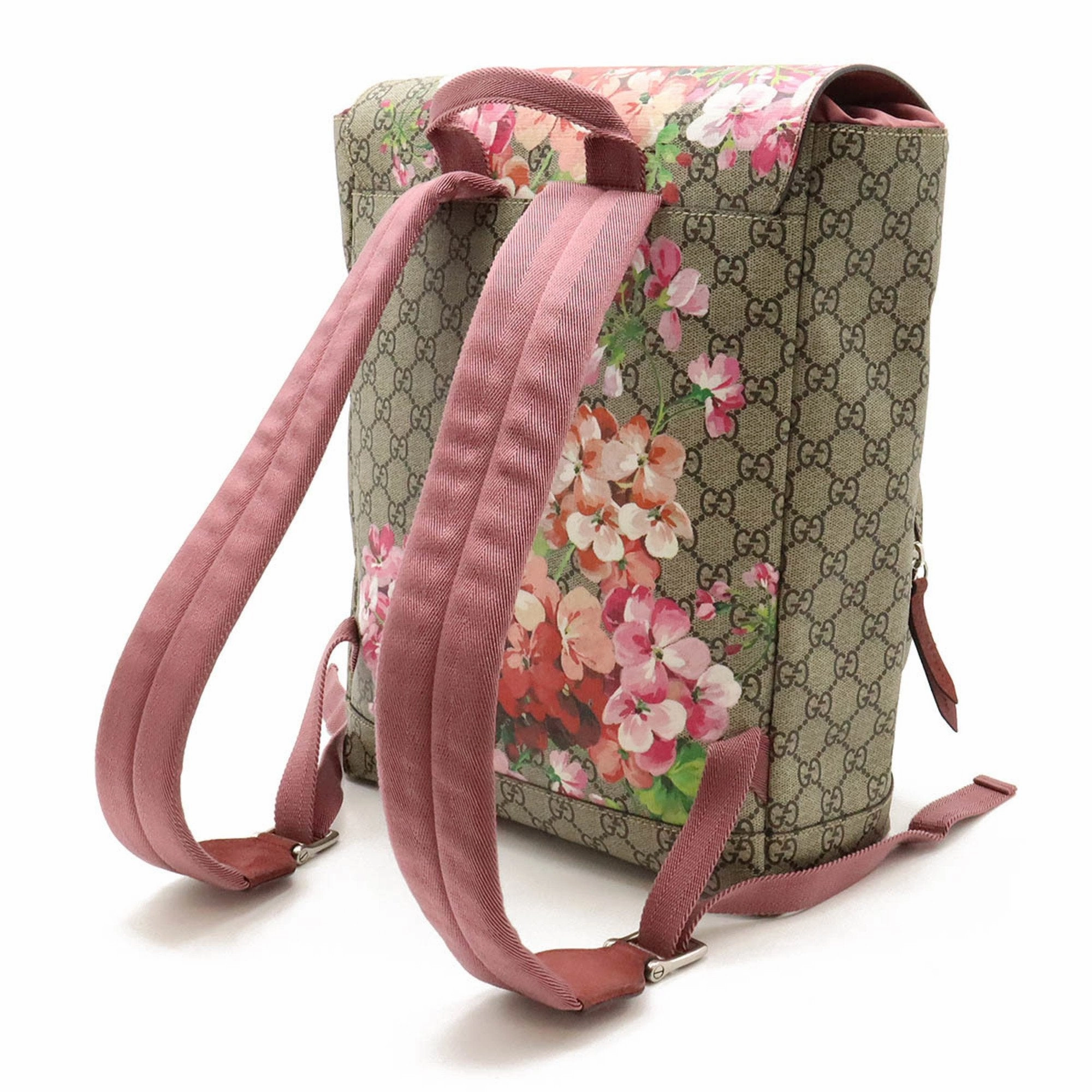 Gucci Gg Blooms  pink-Color pink Gg Supreme Backpack (Pre-Owned)
