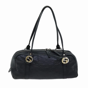 GUCCI GG Canvas Guccissima Shoulder Bag Black 232958  78490