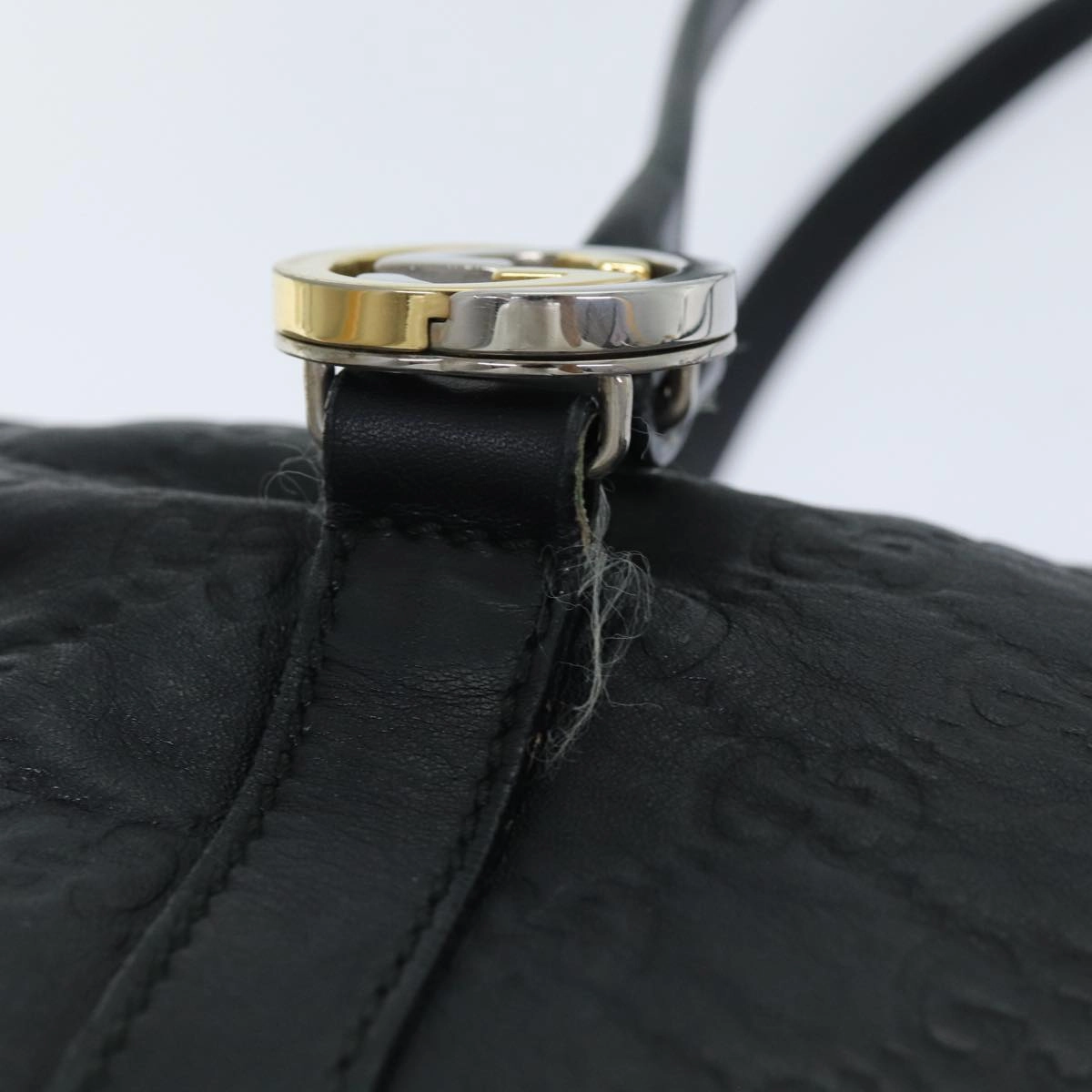 GUCCI GG Canvas Guccissima Shoulder Bag Black 232958  78490