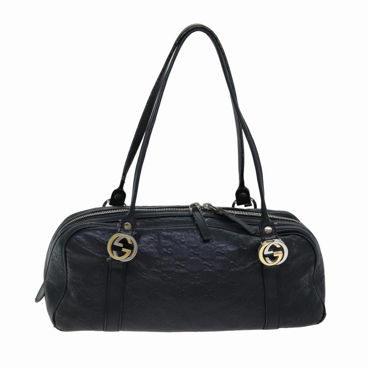 GUCCI GG Canvas Guccissima Shoulder Bag Black 232958  78490