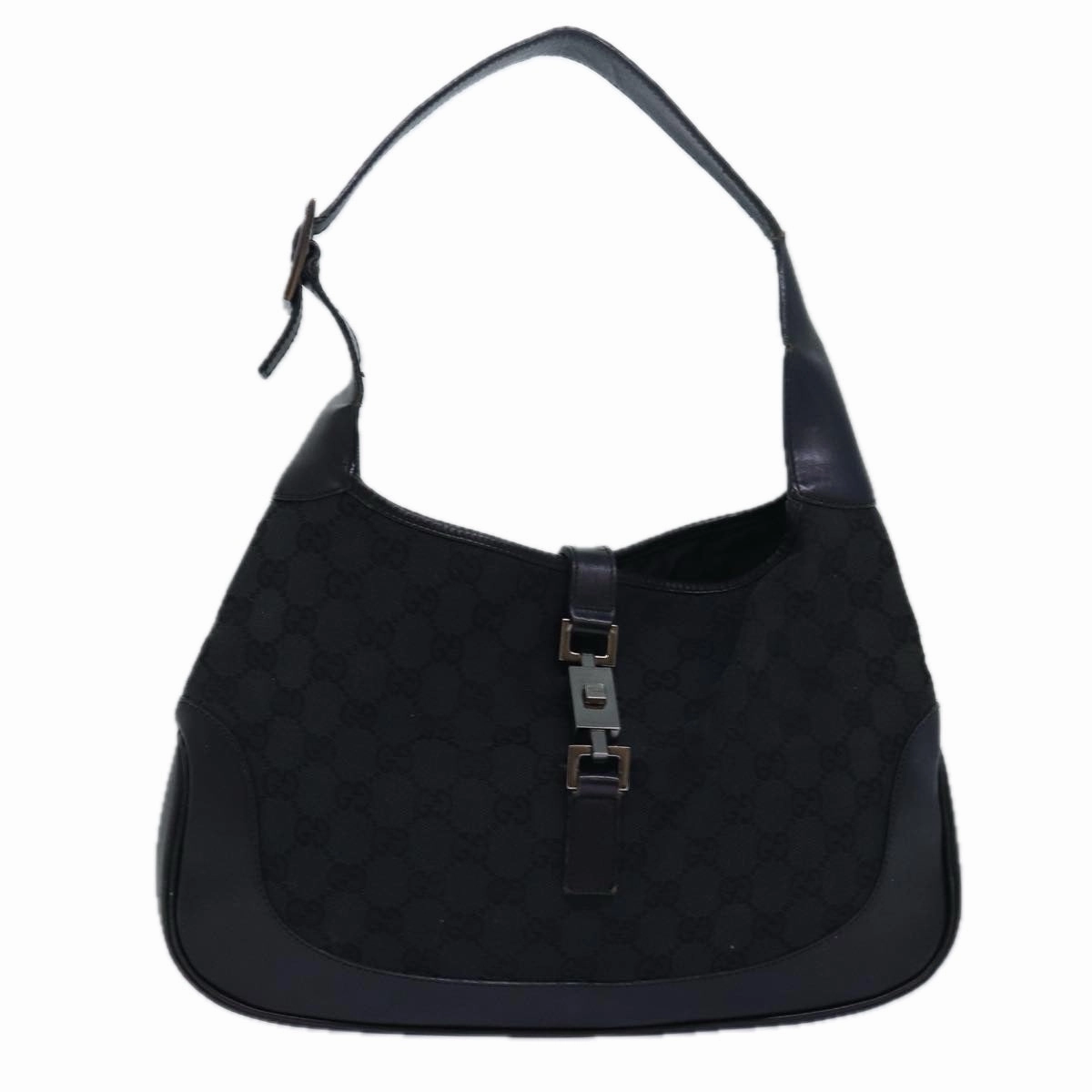 GUCCI GG Canvas Jackie Shoulder Bag Black 001 3306  80935