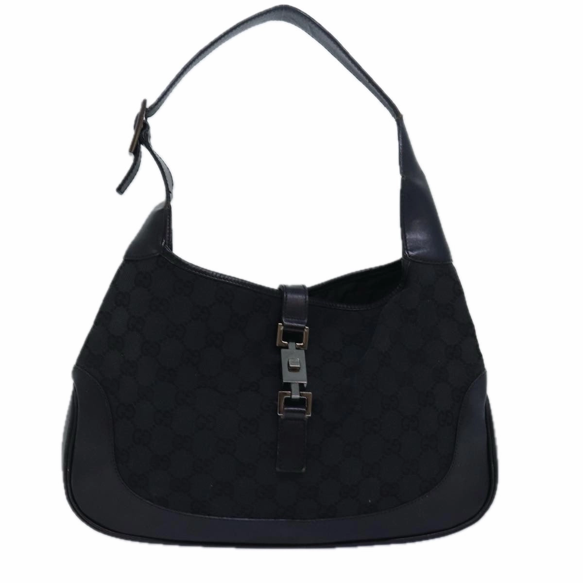GUCCI GG Canvas Jackie Shoulder Bag Black 001 3306  80935
