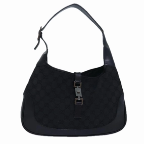 GUCCI GG Canvas Jackie Shoulder Bag Black 001 3306  80935