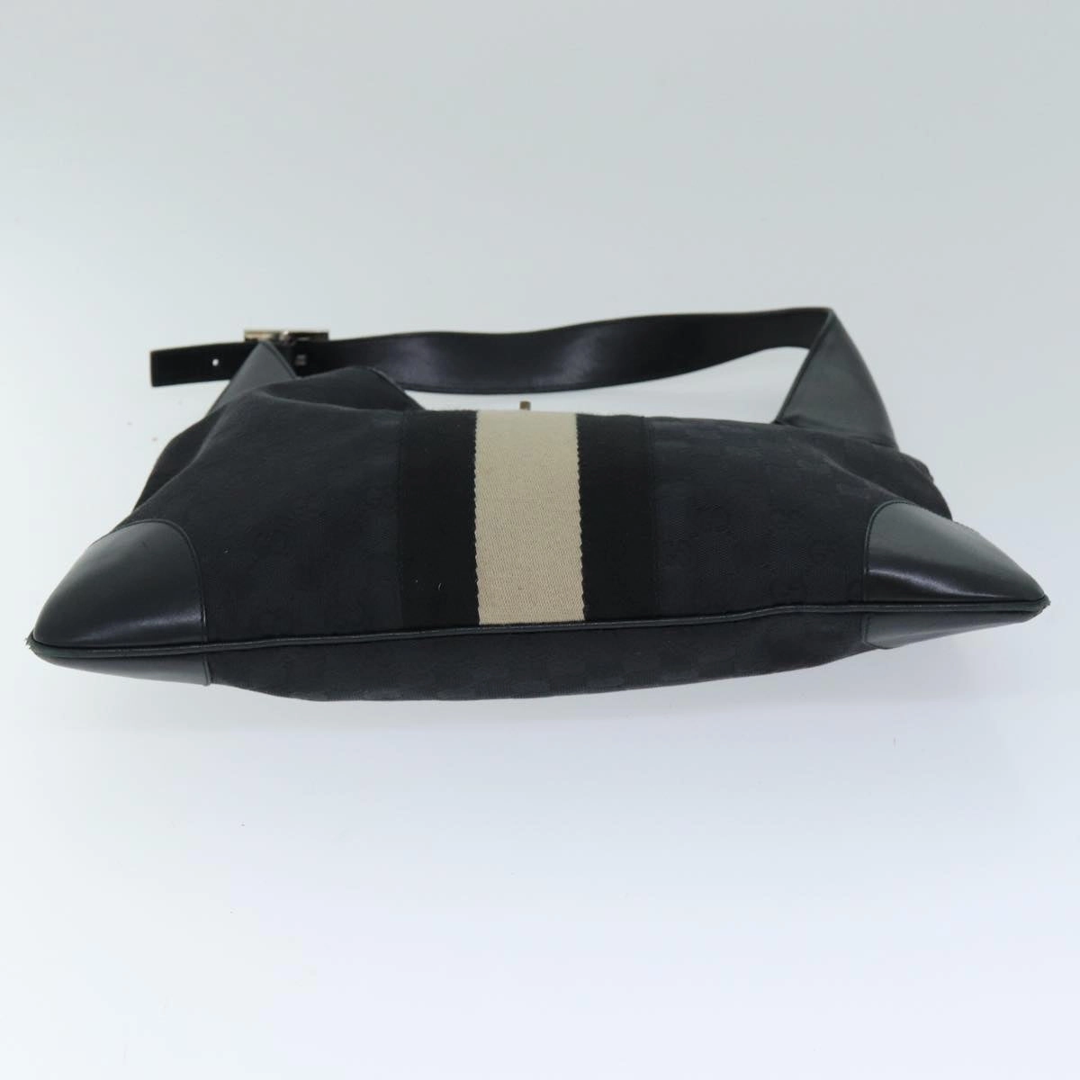 GUCCI GG Canvas Jackie Shoulder Bag Black White 001 4075  76393