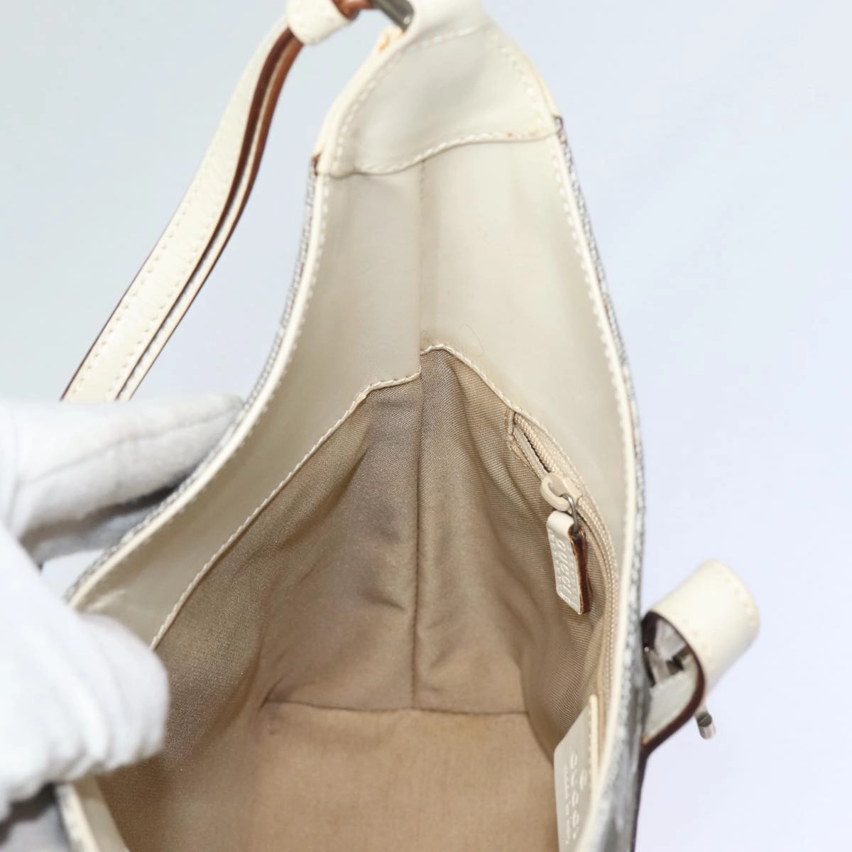 GUCCI GG Canvas Jackie Shoulder Bag White 001 3876  ep4890