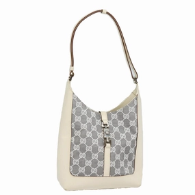 GUCCI GG Canvas Jackie Shoulder Bag White 001 3876  ep4890