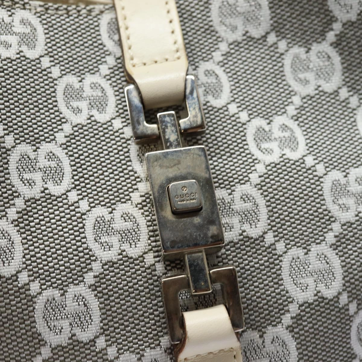 GUCCI GG Canvas Jackie Shoulder Bag White 001 3876  ep4890