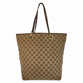 Gucci GG Canvas Leather Tote Shoulder Bag