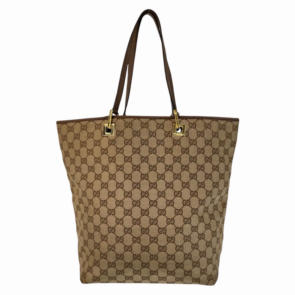 Gucci GG Canvas Leather Tote Shoulder Bag