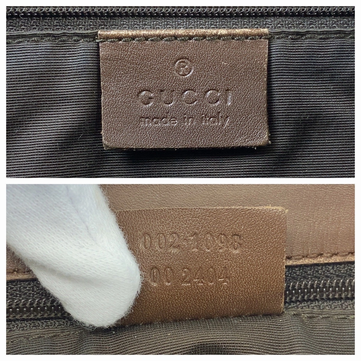 Gucci GG Canvas Leather Tote Shoulder Bag
