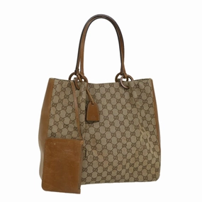 GUCCI GG Canvas Shoulder Bag Beige 101920  56682