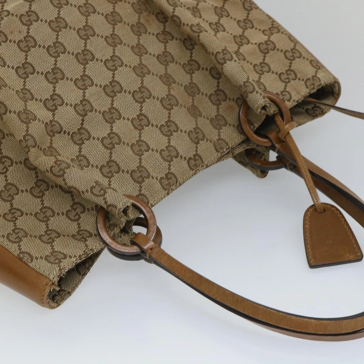 GUCCI GG Canvas Shoulder Bag Beige 101920  56682