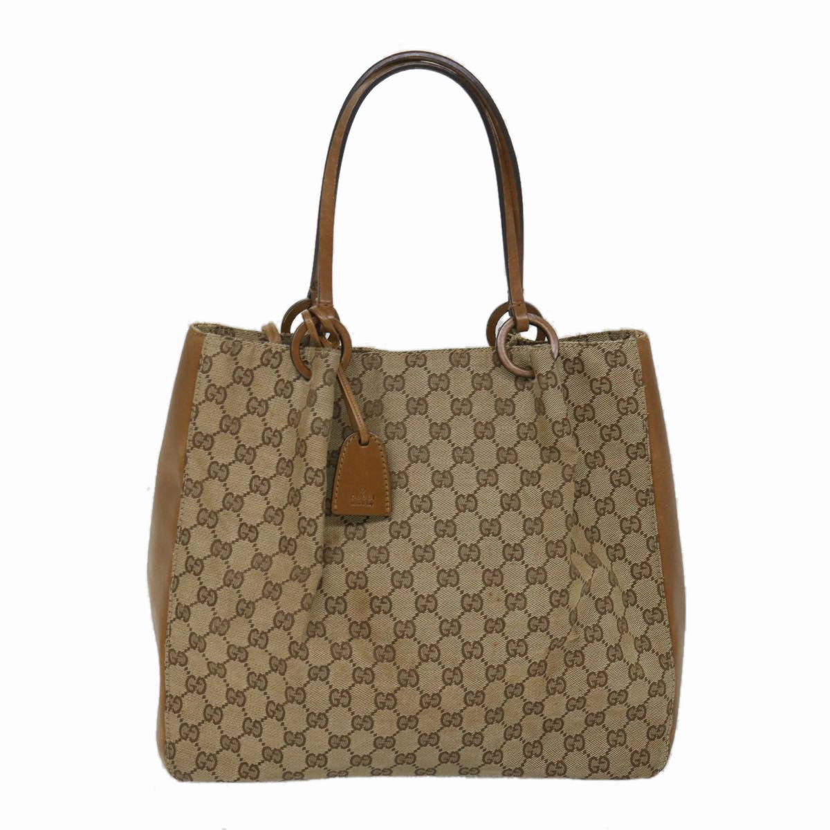 GUCCI GG Canvas Shoulder Bag Beige 101920  56682