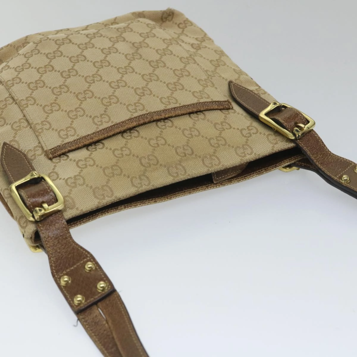 GUCCI GG Canvas Shoulder Bag Beige 115514  ep2073