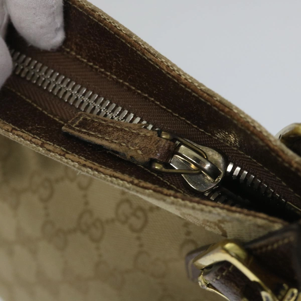 GUCCI GG Canvas Shoulder Bag Beige 115514  ep2073