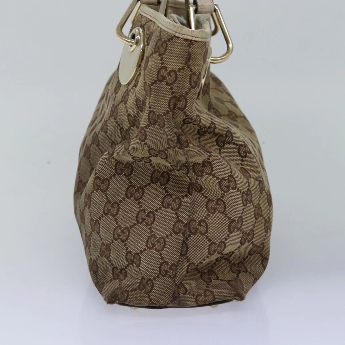 GUCCI GG Canvas Shoulder Bag Beige 120837  77373