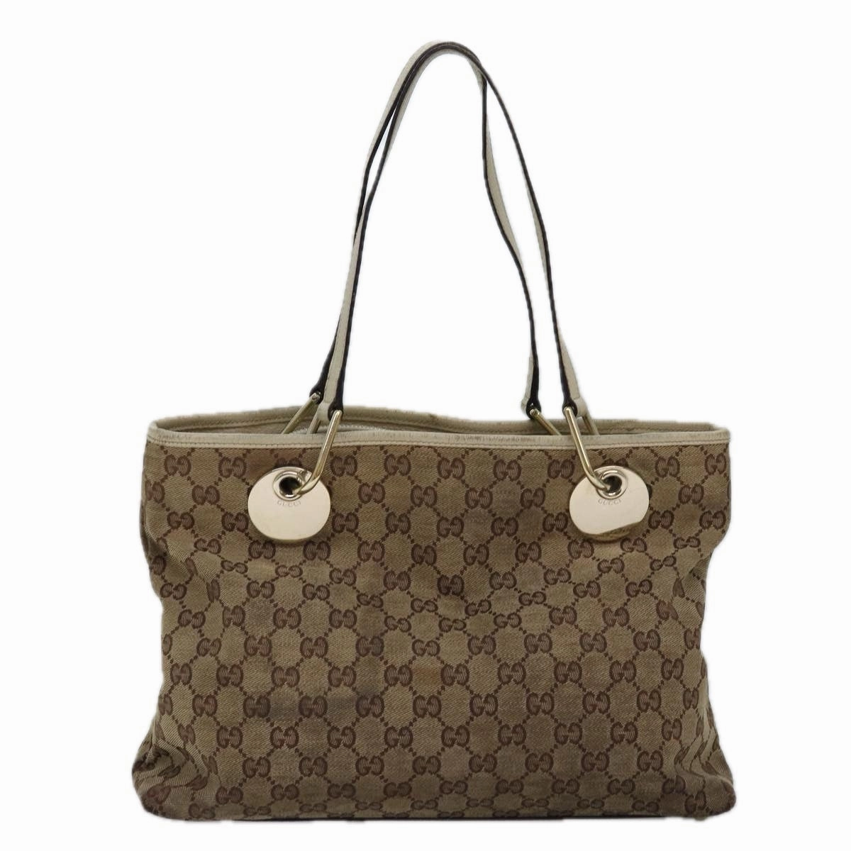 GUCCI GG Canvas Shoulder Bag Beige 120837  77373