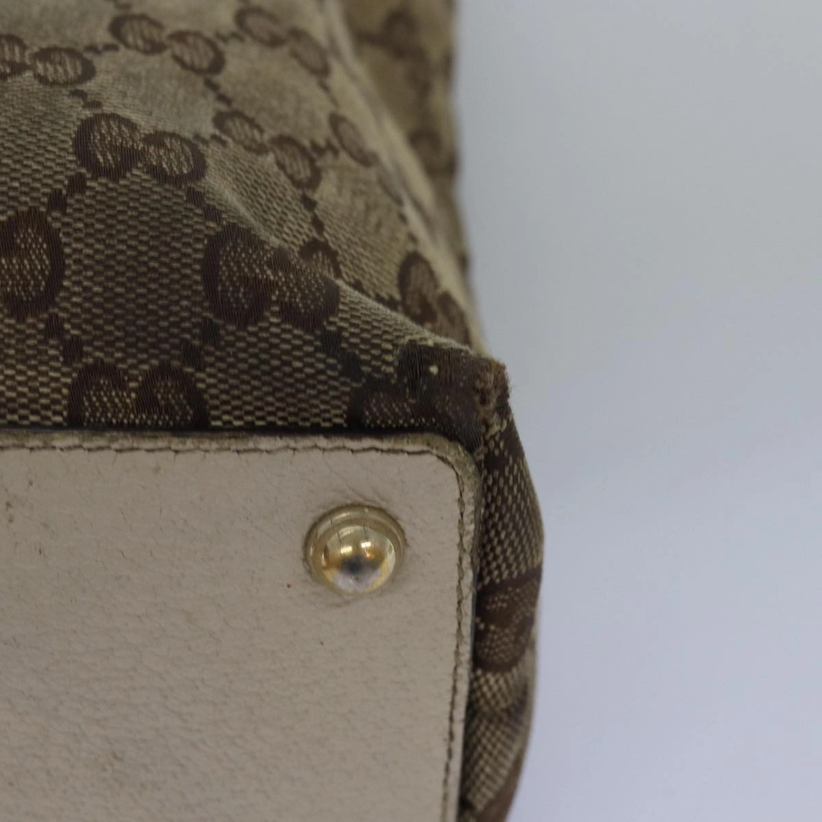 GUCCI GG Canvas Shoulder Bag Beige 120837  77373
