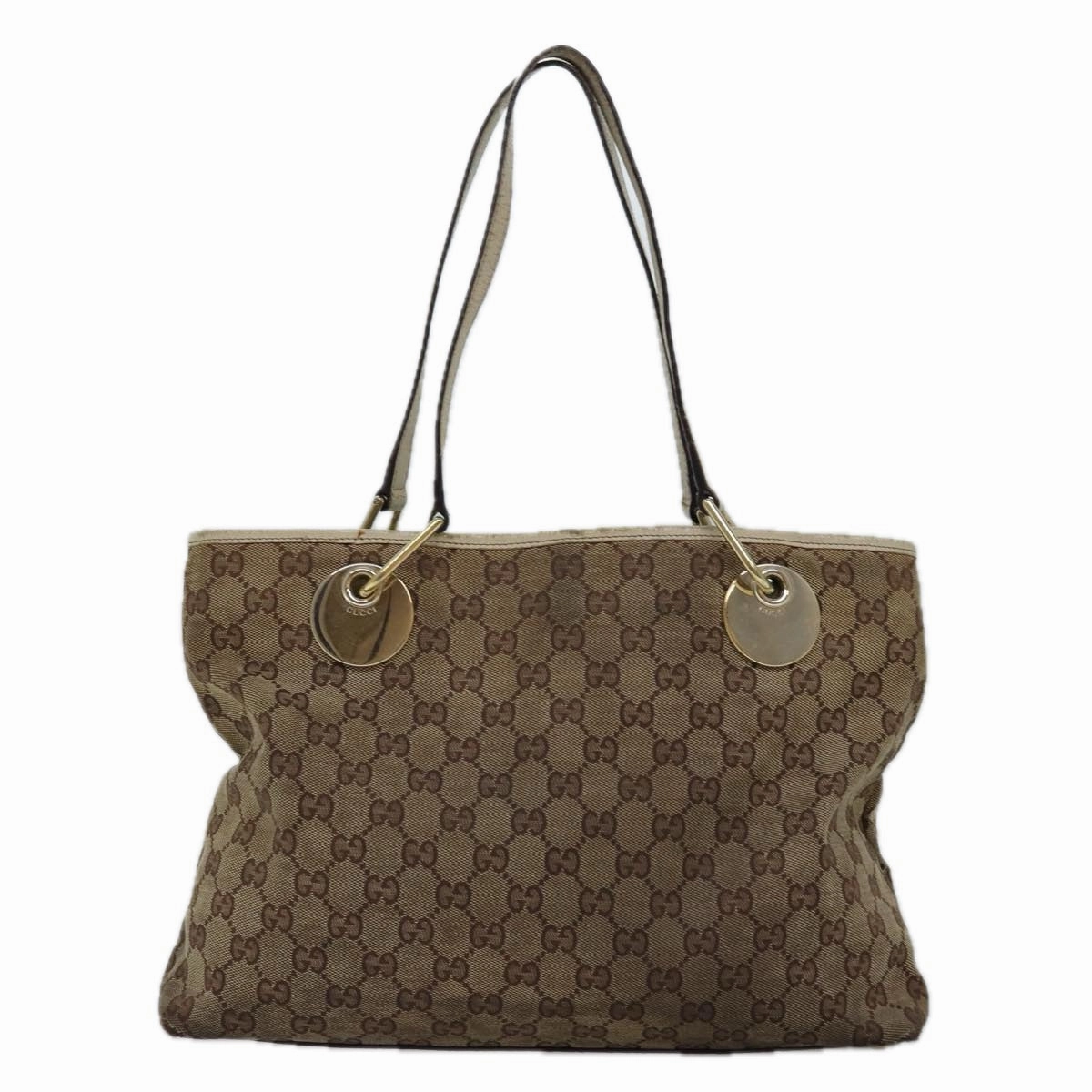 GUCCI GG Canvas Shoulder Bag Beige 120837  77373