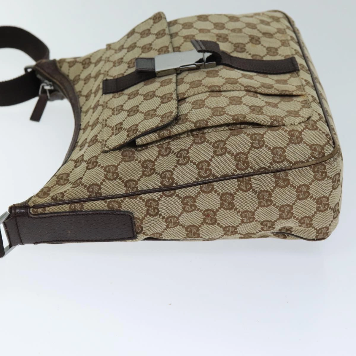 GUCCI GG Canvas Shoulder Bag Beige 131211  73982