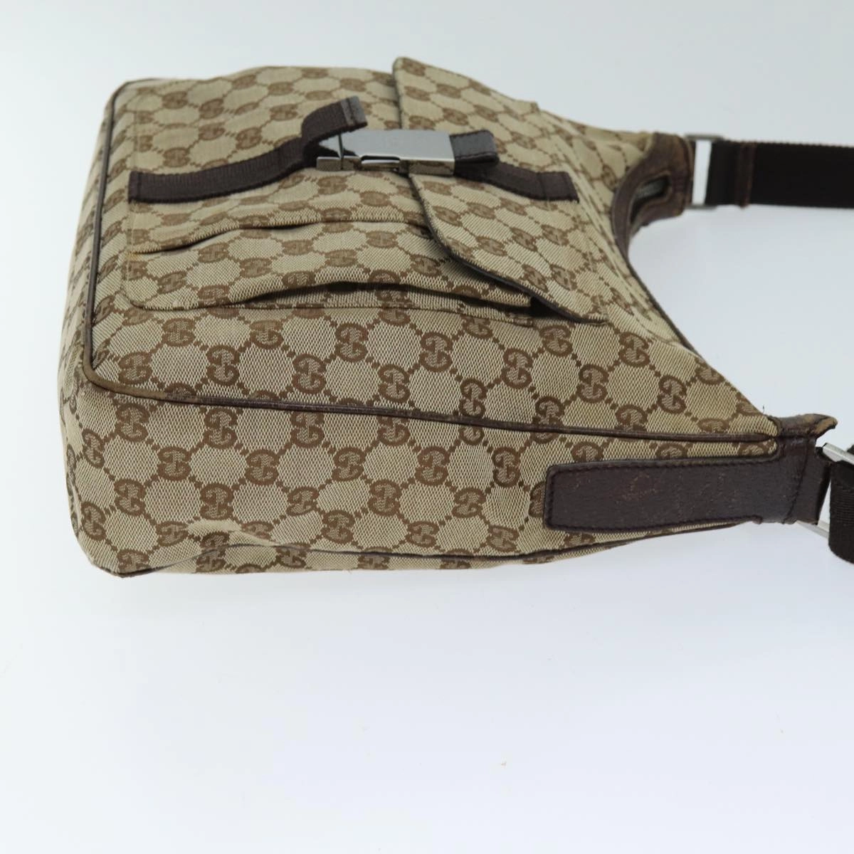 GUCCI GG Canvas Shoulder Bag Beige 131211  73982