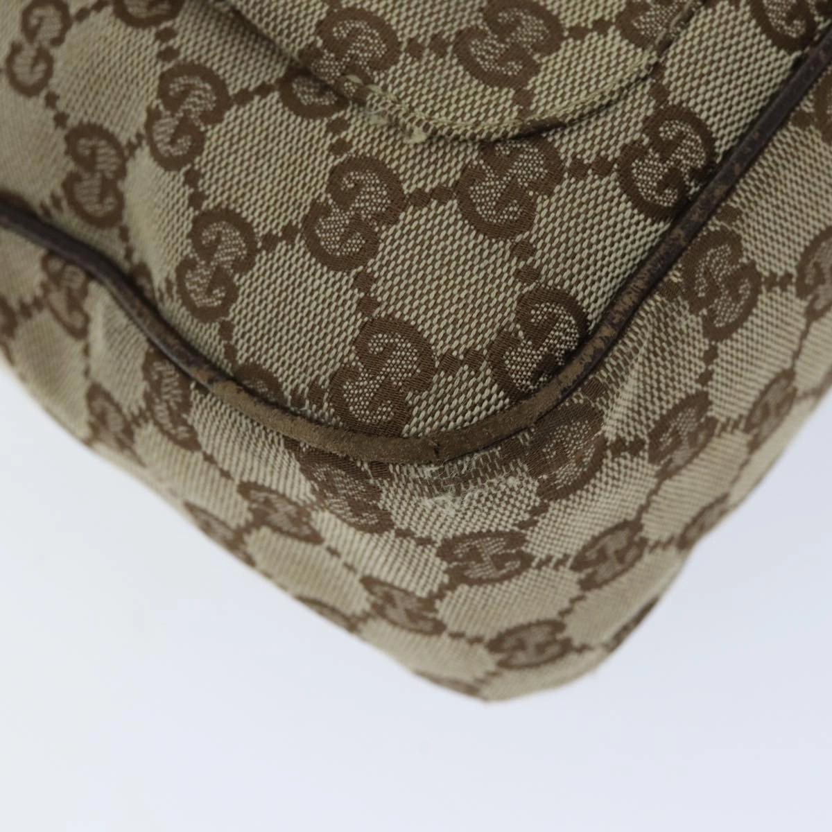 GUCCI GG Canvas Shoulder Bag Beige 131211  73982