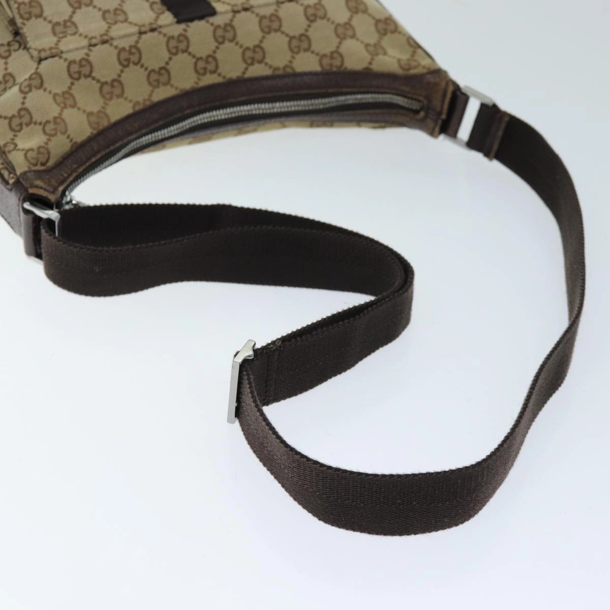 GUCCI GG Canvas Shoulder Bag Beige 131211  73982
