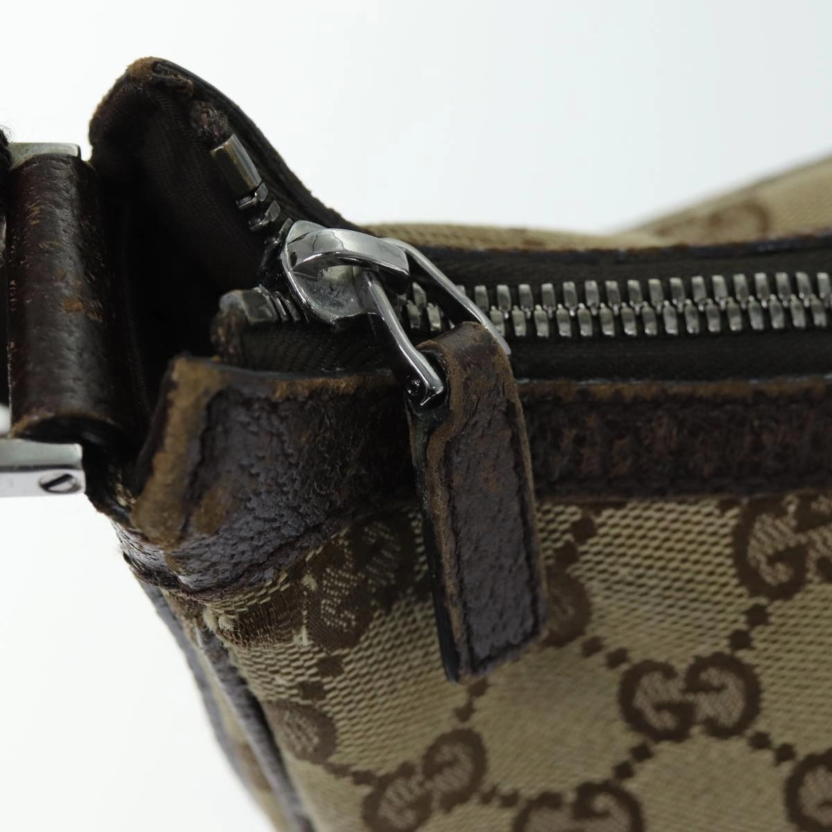 GUCCI GG Canvas Shoulder Bag Beige 131211  73982