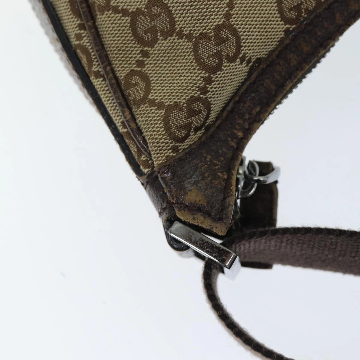GUCCI GG Canvas Shoulder Bag Beige 131211  73982