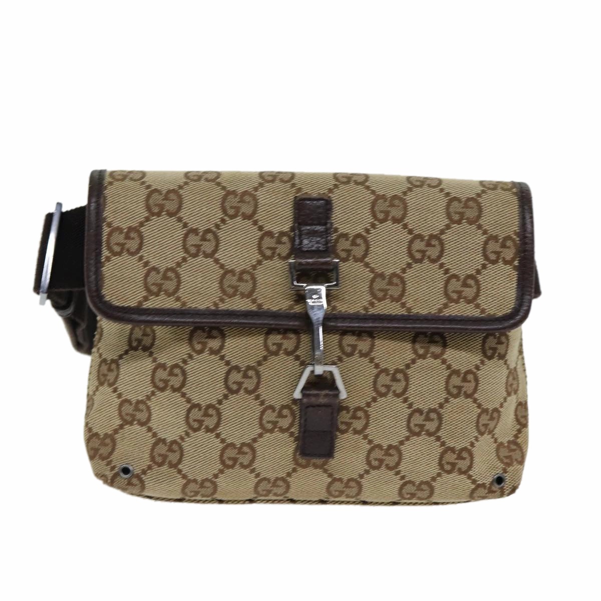 GUCCI GG Canvas Shoulder Bag Beige 92543  80802