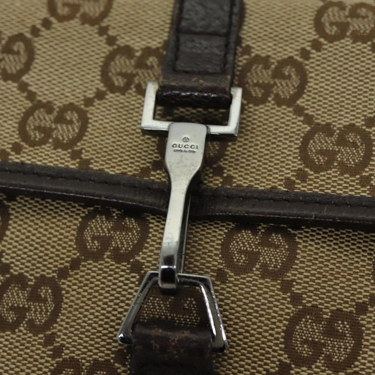 GUCCI GG Canvas Shoulder Bag Beige 92543  80802