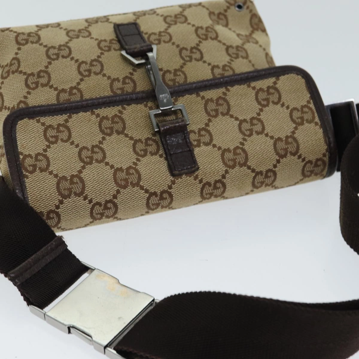 GUCCI GG Canvas Shoulder Bag Beige 92543  80802
