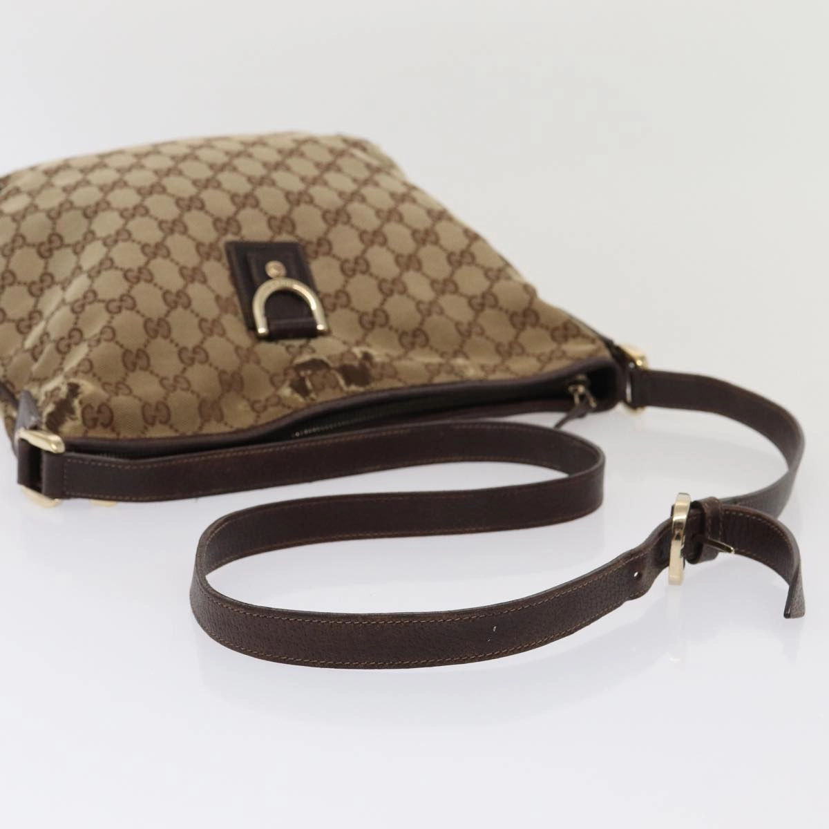 GUCCI GG Canvas Shoulder Bag Beige Brown 131326  cl847