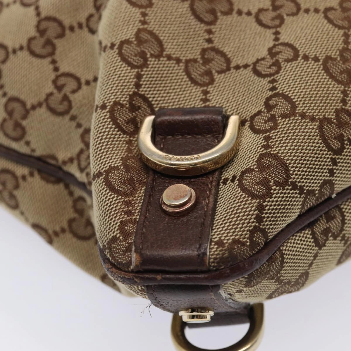 GUCCI GG Canvas Shoulder Bag Beige Brown 131326  cl847
